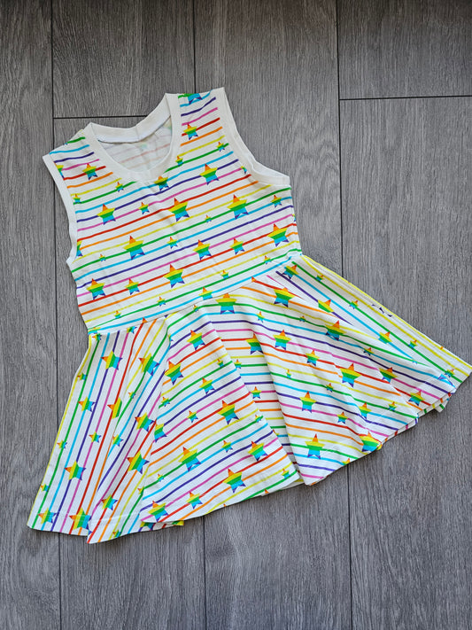 Rainbow Star Stripe Cotton Jersey - 200gsm