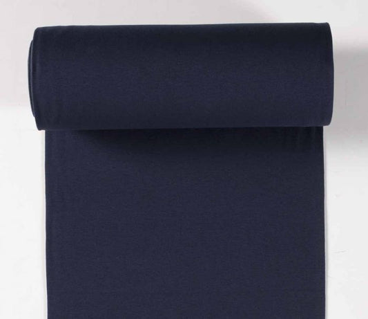 Dark Navy Cotton Ribbing - 265gsm