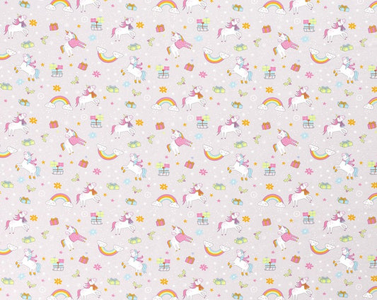 Rainbow Unicorn Christmas Cotton Jersey - 200gsm