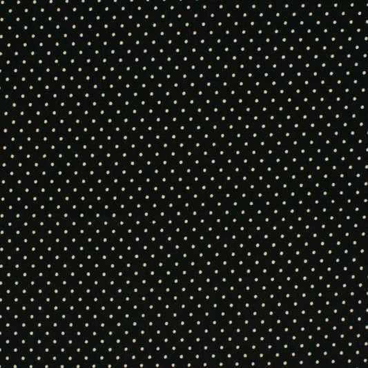 Black Dotty Cotton Jersey - 200gsm