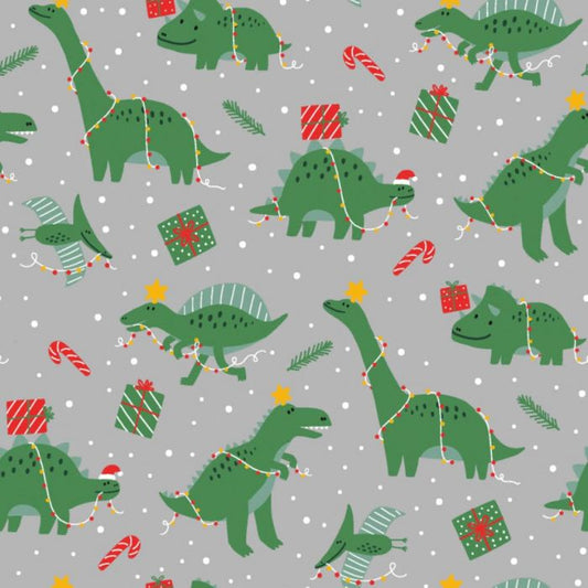 Christmas Dinos Cotton Jersey - 200gsm
