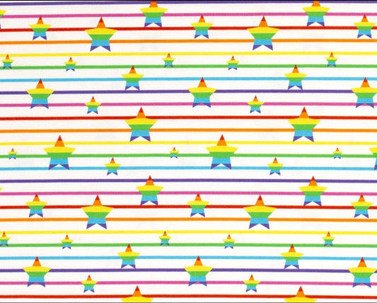 Rainbow Star Stripe Cotton Jersey - 200gsm